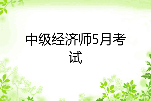 中级经济师5月考试