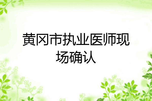 黄冈市执业医师现场确认
