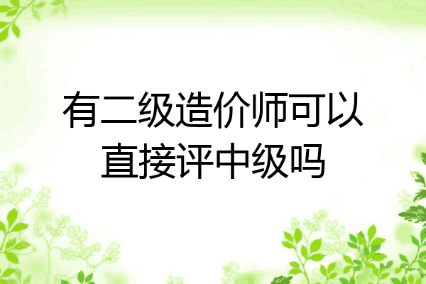 有二级造价师可以直接评中级吗