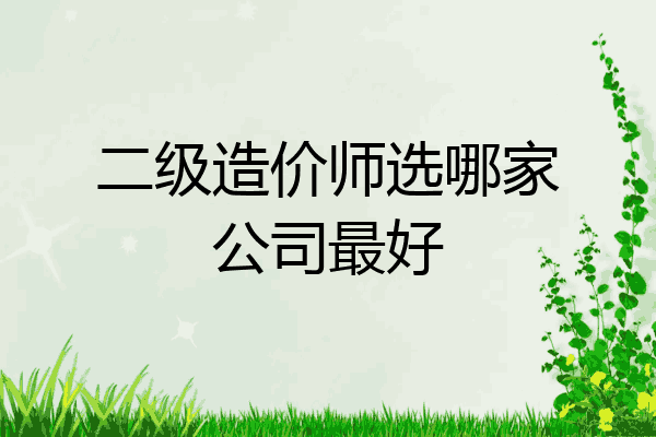 二级造价师选哪家公司最好