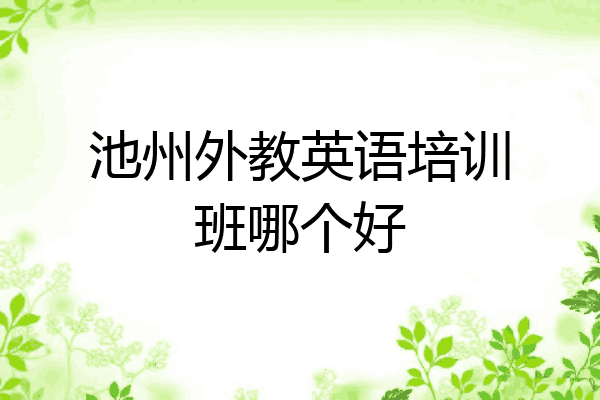 池州外教英语培训班哪个好