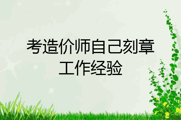 考造价师自己刻章工作经验