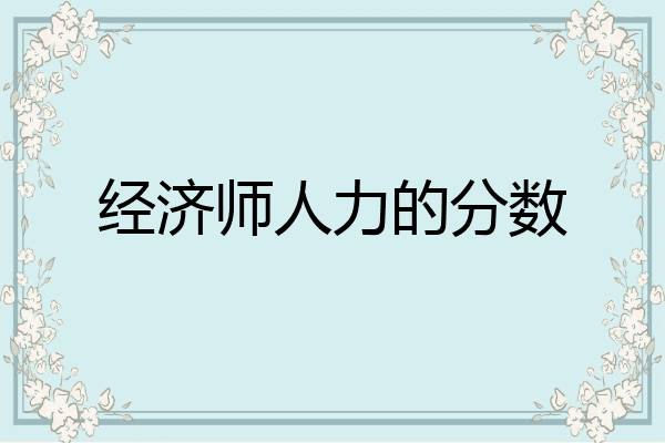 经济师人力的分数