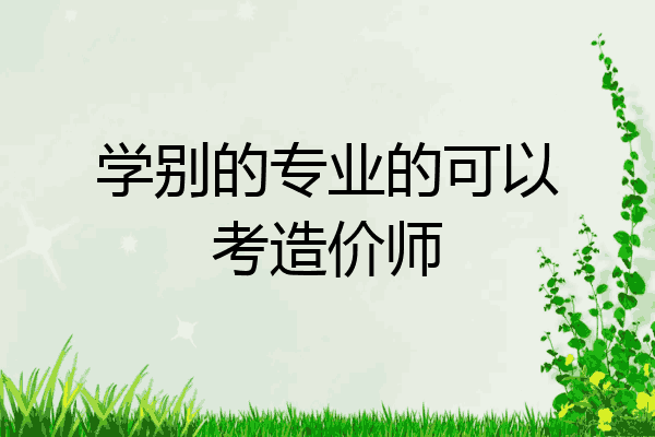 学别的专业的可以考造价师