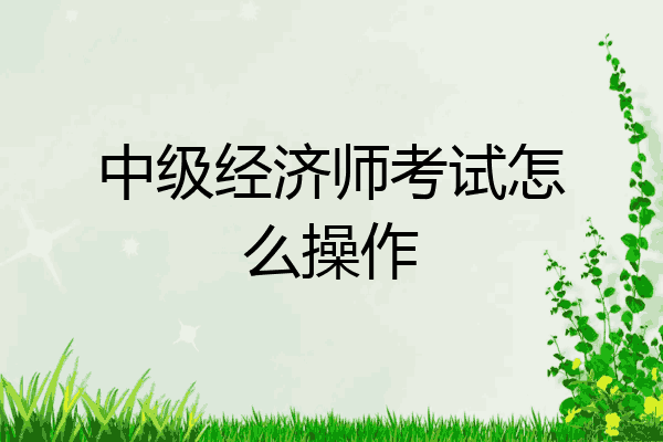 中级经济师考试怎么操作