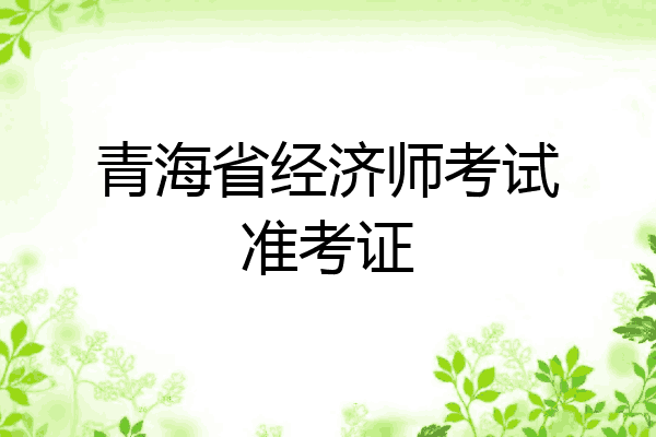 青海省经济师考试准考证
