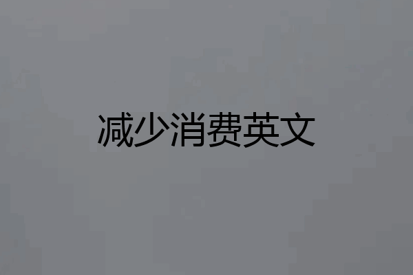 减少消费英文