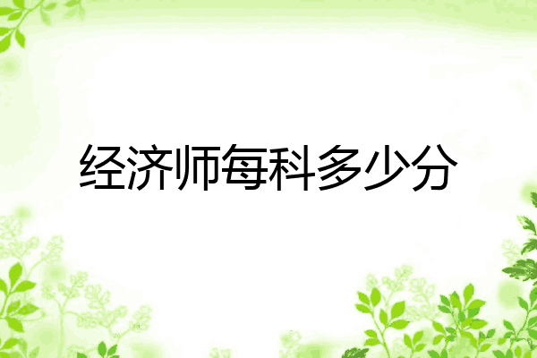 经济师每科多少分