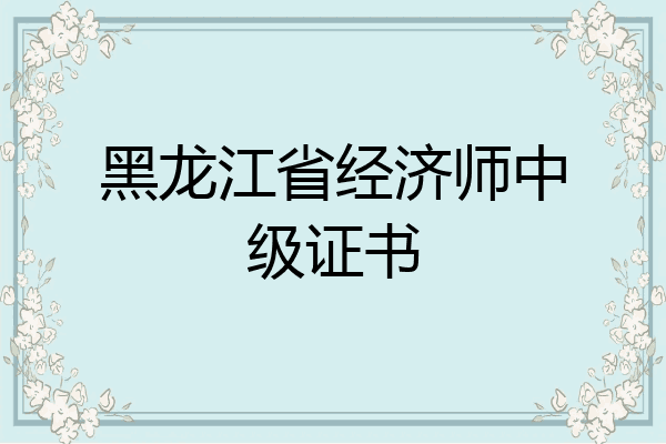 黑龙江省经济师中级证书