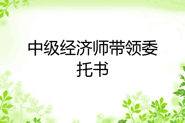 中级经济师带领委托书