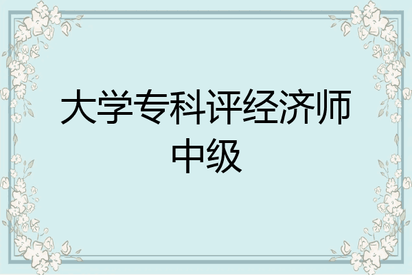 大学专科评经济师中级