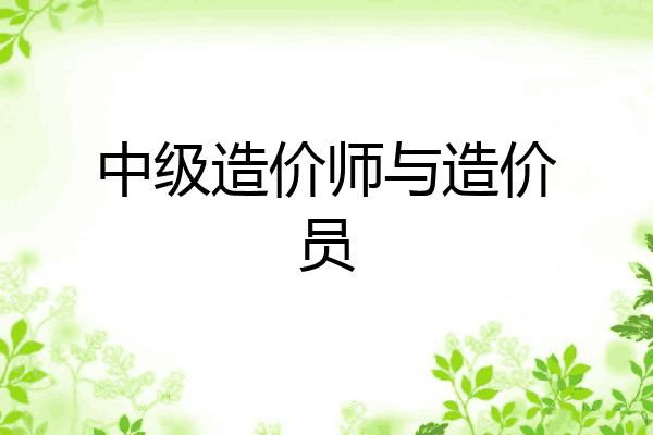 中级造价师与造价员