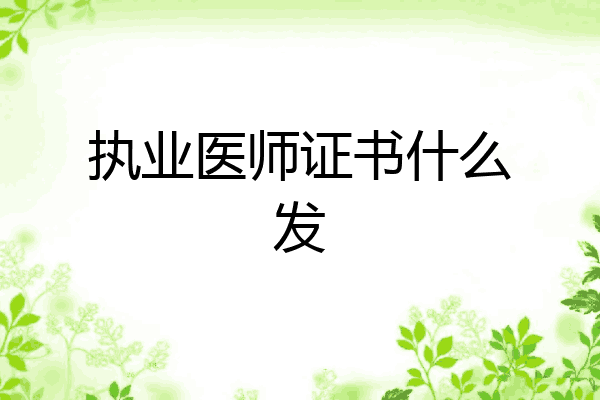执业医师证书什么发