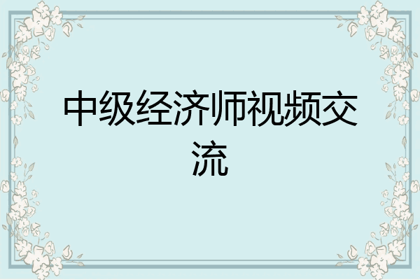 中级经济师视频交流