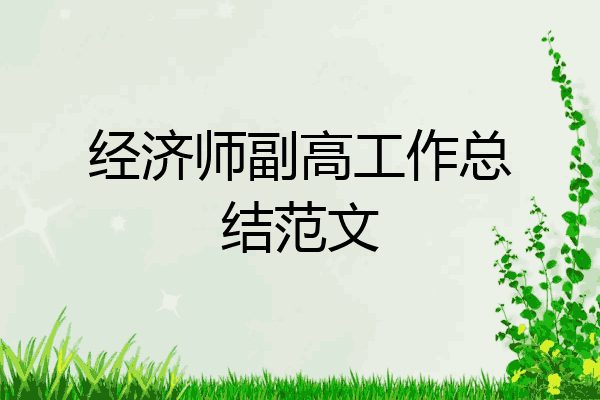 经济师副高工作总结范文