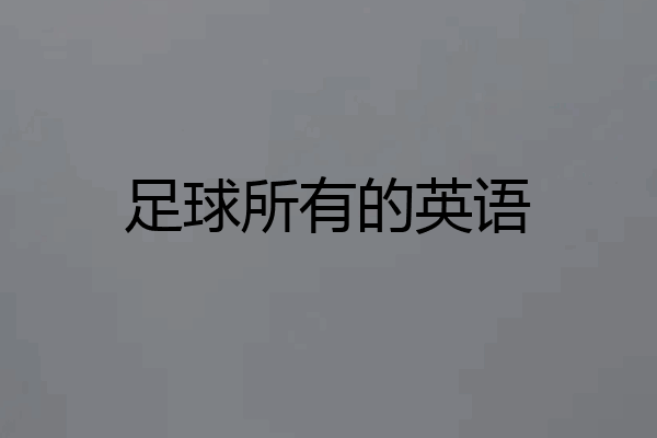足球所有的英语