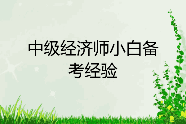 中级经济师小白备考经验