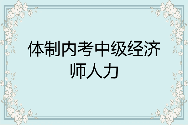 体制内考中级经济师人力