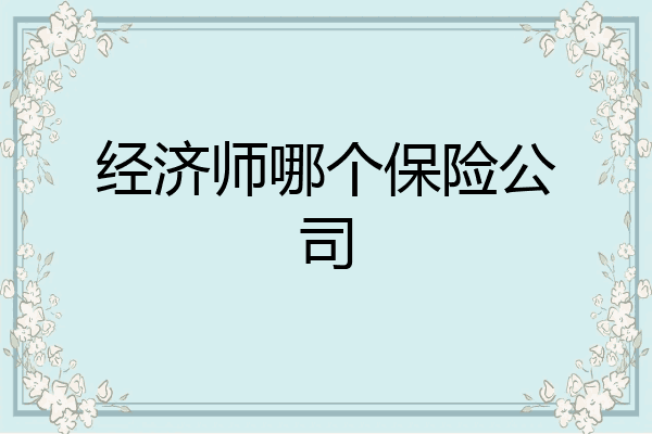 经济师哪个保险公司