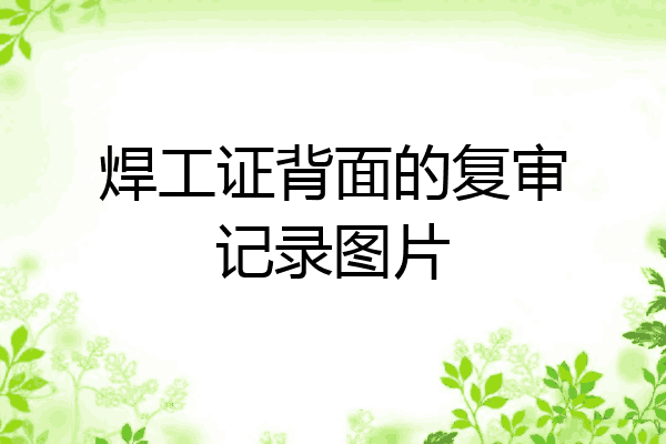 焊工证背面的复审记录图片