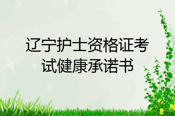 辽宁护士资格证考试健康承诺书