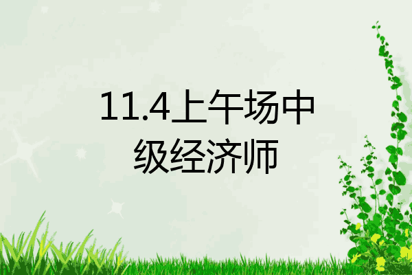 11.4上午场中级经济师