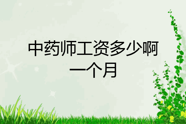 中药师工资多少啊一个月