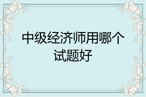 中级经济师用哪个试题好