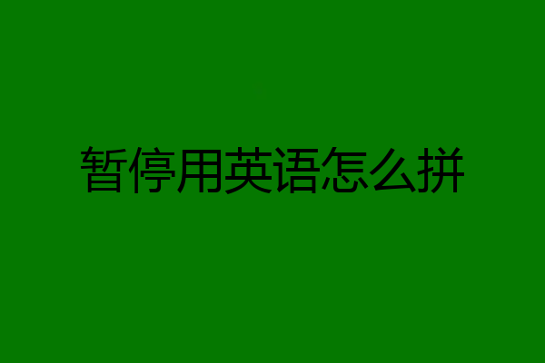 暂停用英语怎么拼