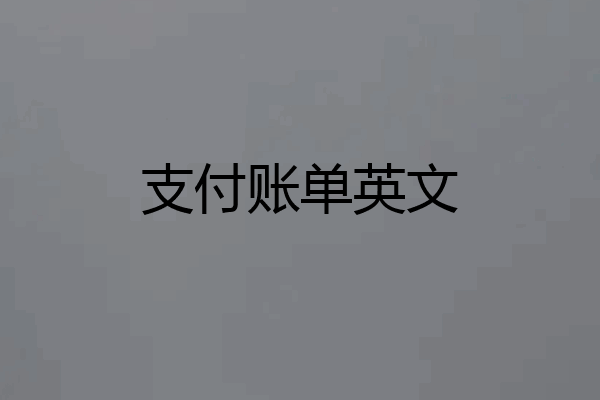 支付账单英文