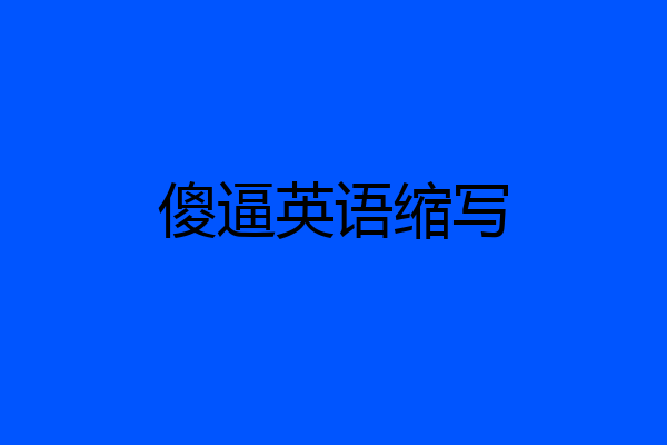 傻逼英语缩写