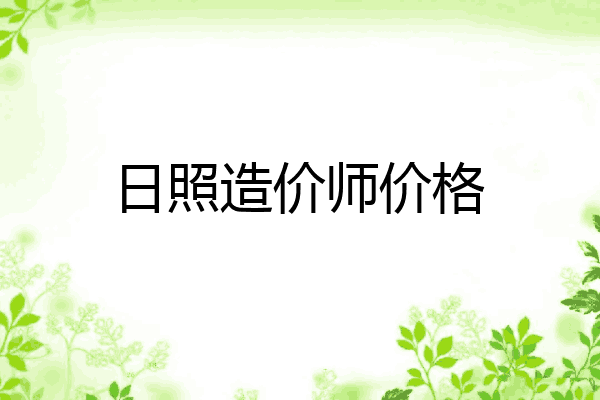 日照造价师价格