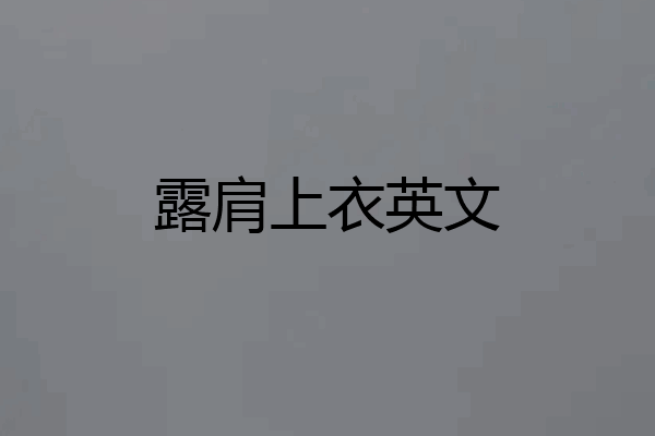 露肩上衣英文