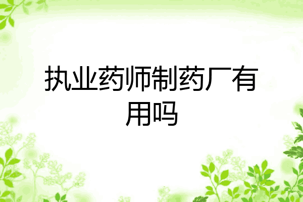 执业药师制药厂有用吗