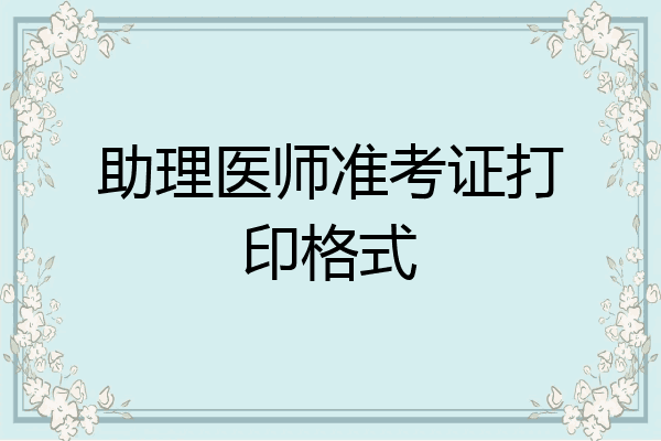 助理医师准考证打印格式