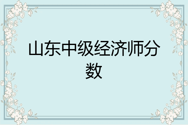 山东中级经济师分数