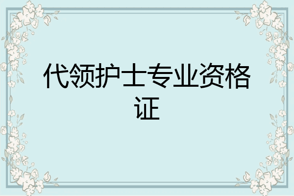 代领护士专业资格证