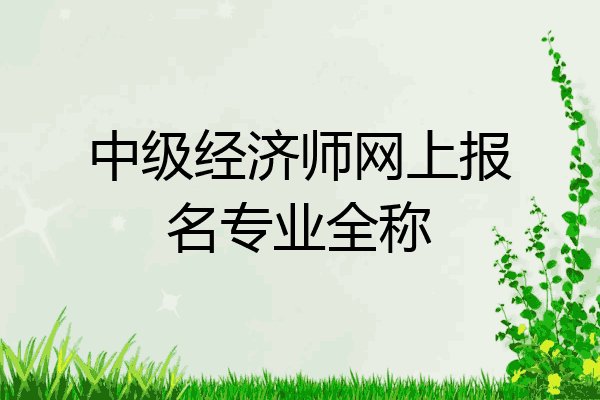 中级经济师网上报名专业全称