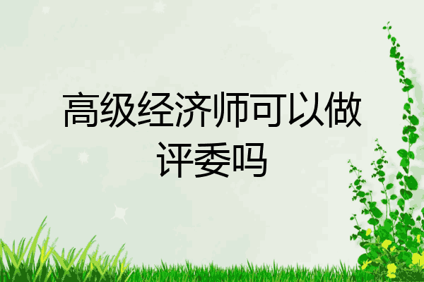 高级经济师可以做评委吗