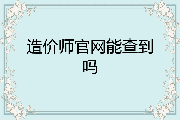 造价师官网能查到吗