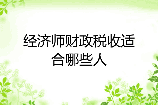 经济师财政税收适合哪些人