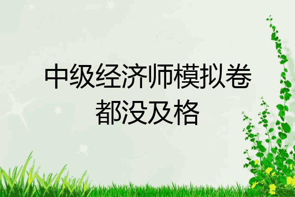 中级经济师模拟卷都没及格