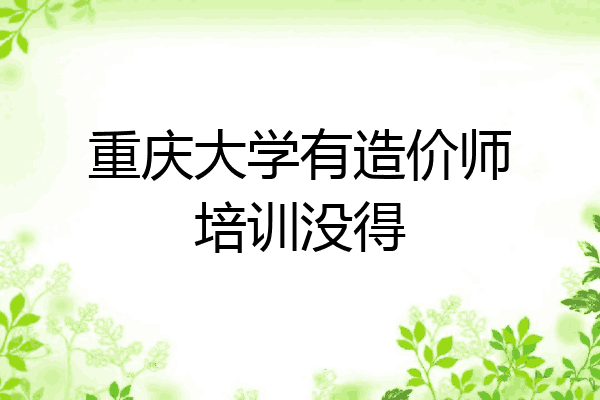 重庆大学有造价师培训没得