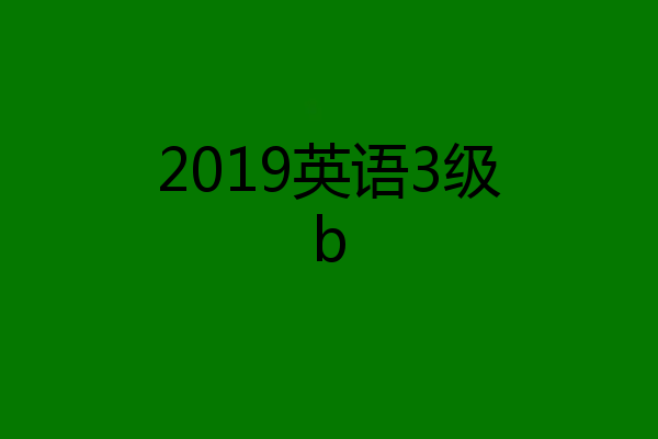 2019英语3级b