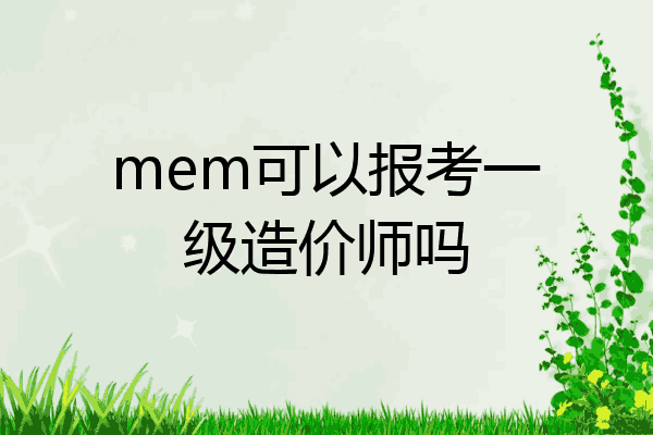 mem可以报考一级造价师吗