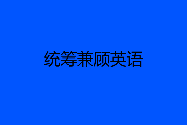统筹兼顾英语