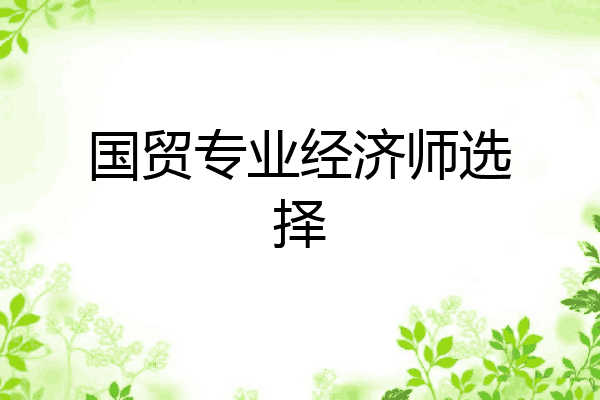 国贸专业经济师选择