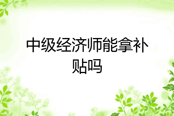 中级经济师能拿补贴吗