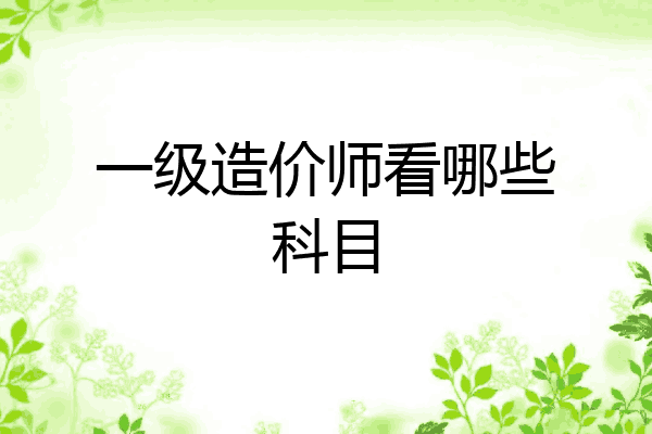 一级造价师看哪些科目