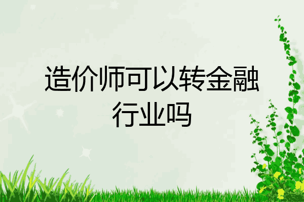 造价师可以转金融行业吗
